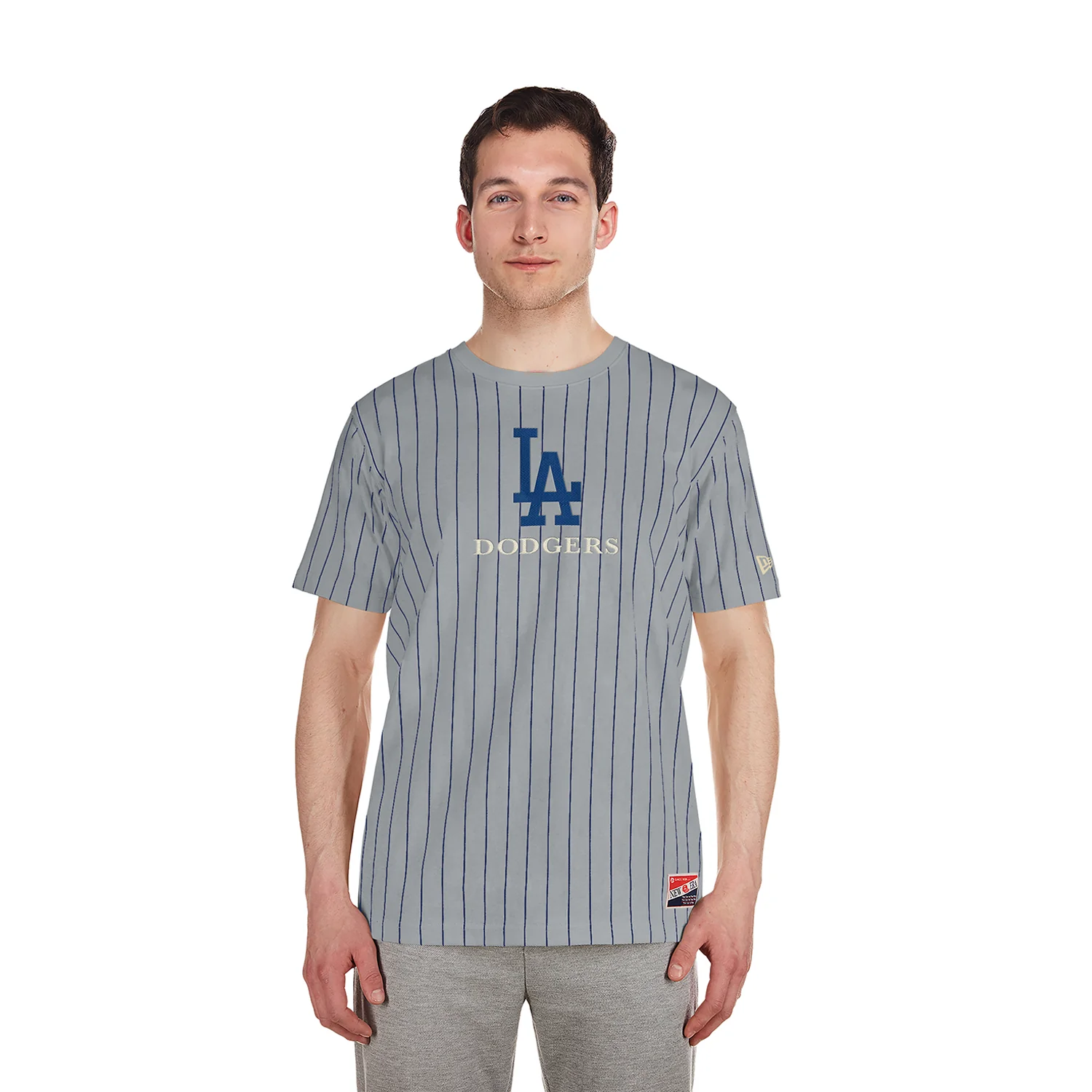 Dodgers Team Logo Pinstripe Tee - Mens - Image 2