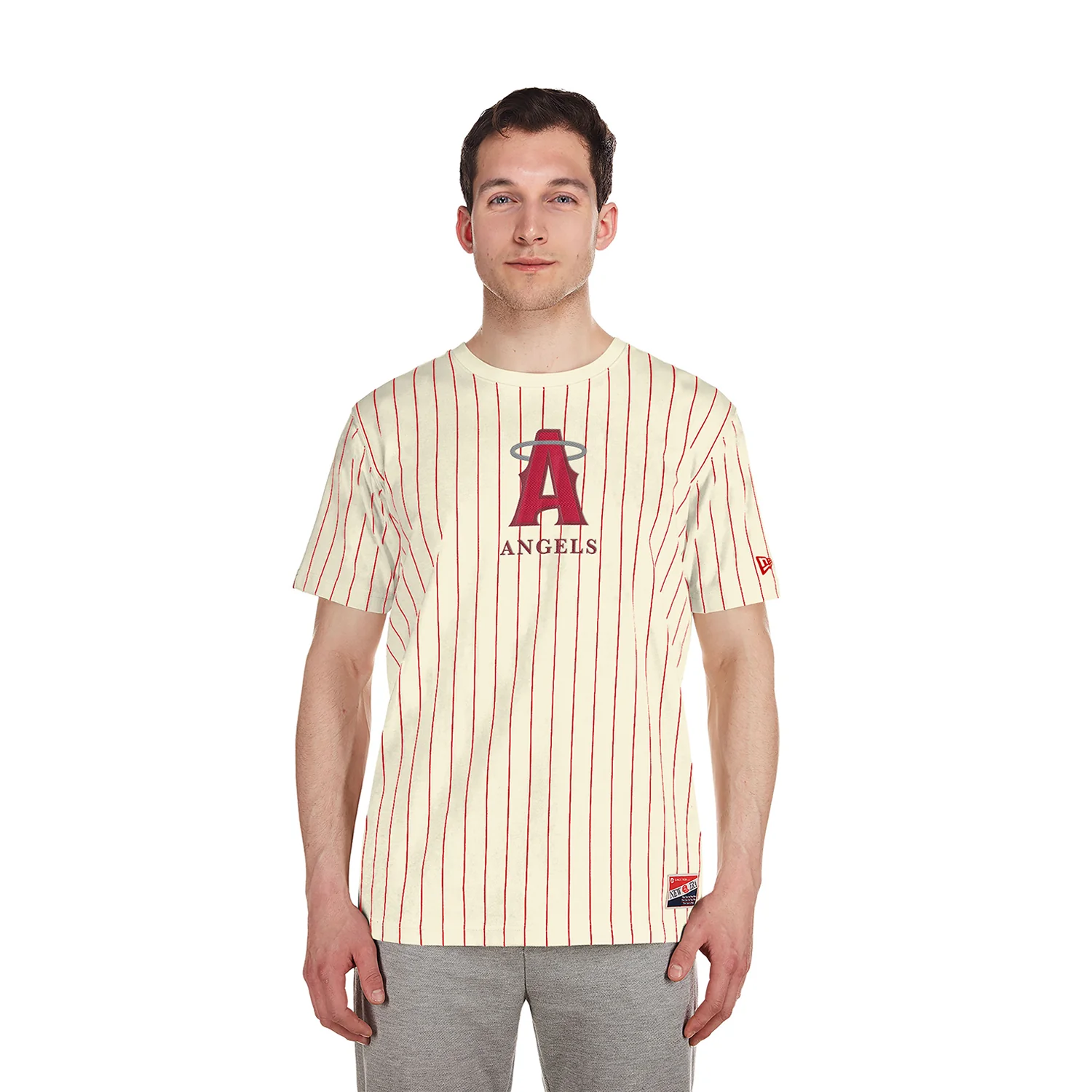 Angels Team Logo Pinstripe Tee - Mens - Image 2