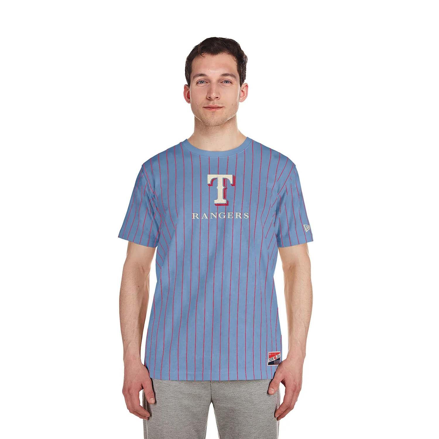 Rangers Team Logo Pinstripe Tee - Mens - Image 2