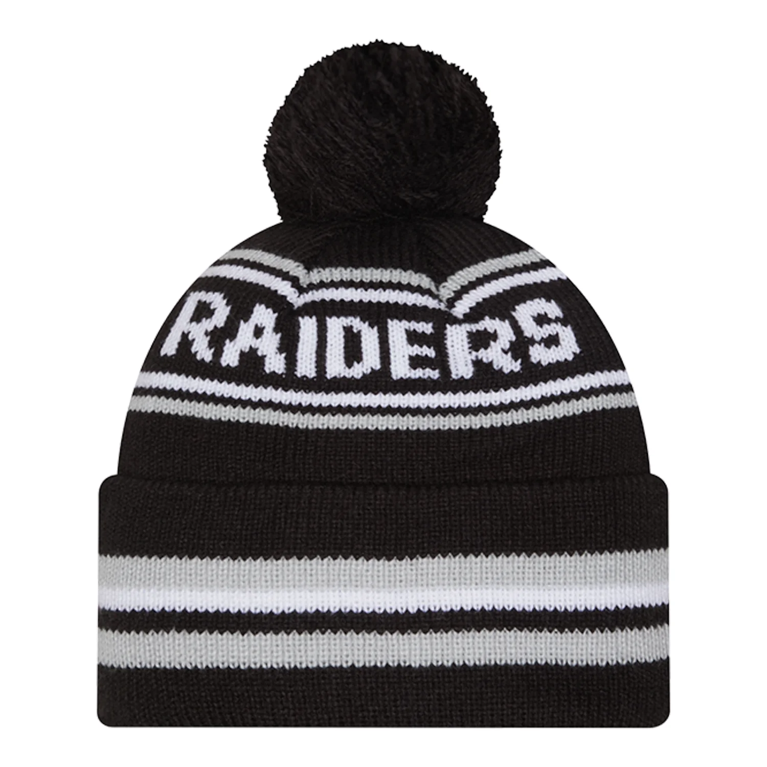 Raiders Knit Classic Stripe Pom Beanie - Image 3