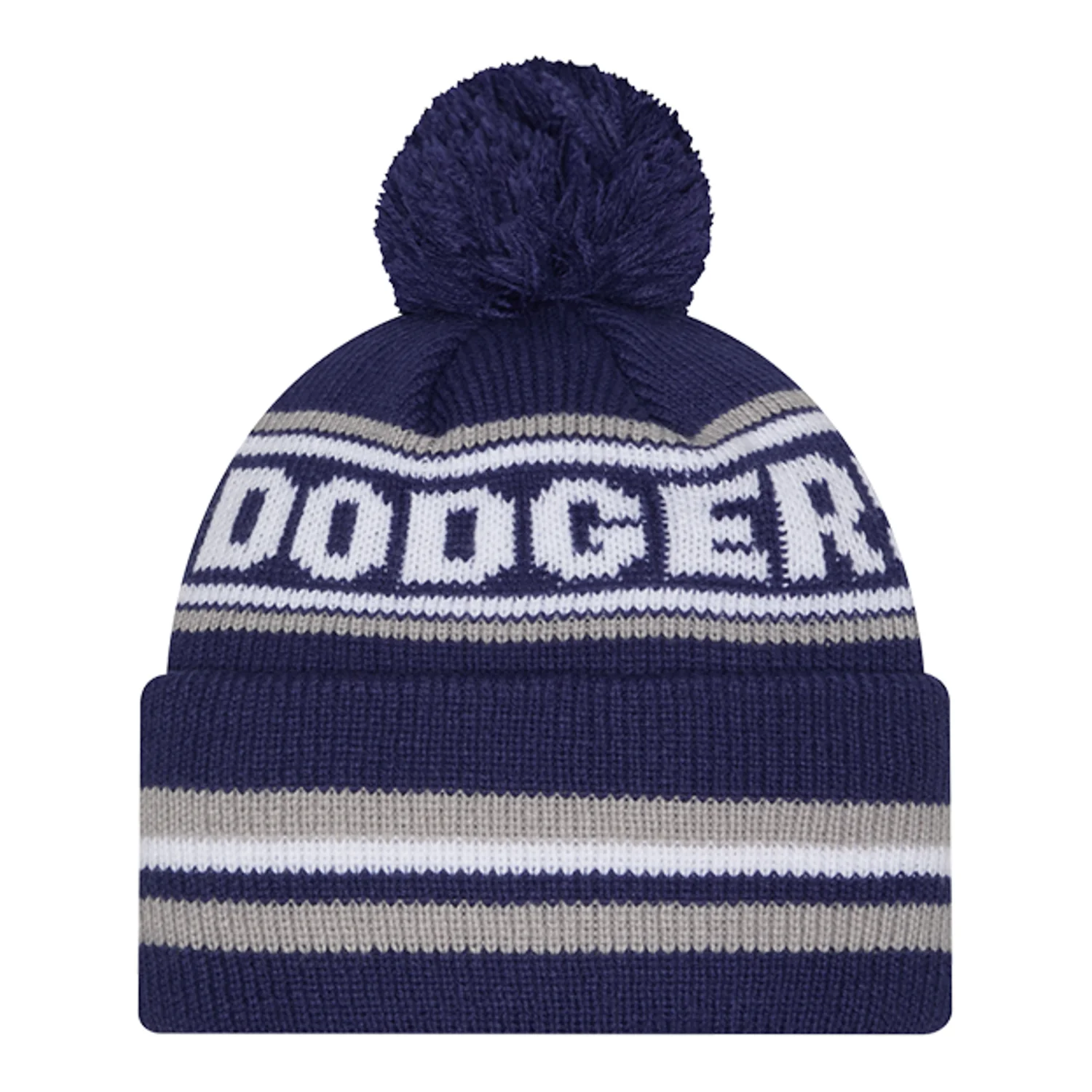 Dodgers Knit Classic Stripe Pom Beanie - Image 3