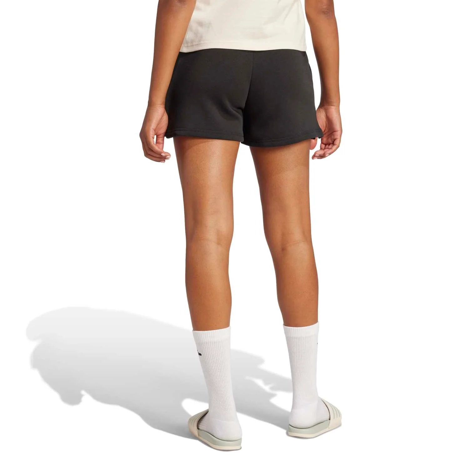 Essentials 3 Stripes Cotton Shorts - Womens - Image 7