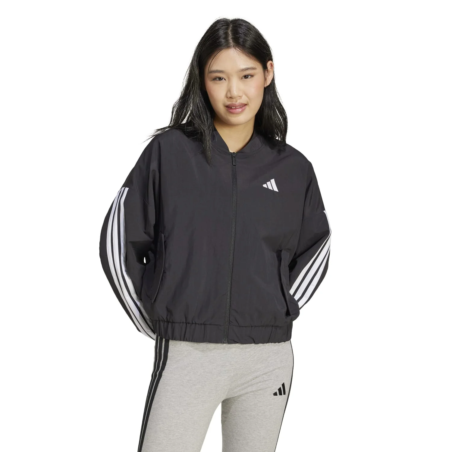 Essentials 3-Stripe Woven Bomber Jacket - Womens - Image 3